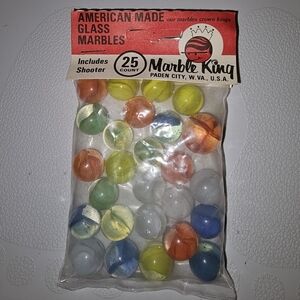 MARBLE King Vintage Vibrant Glass Marbles Collectible Collector SET of 25 NEW